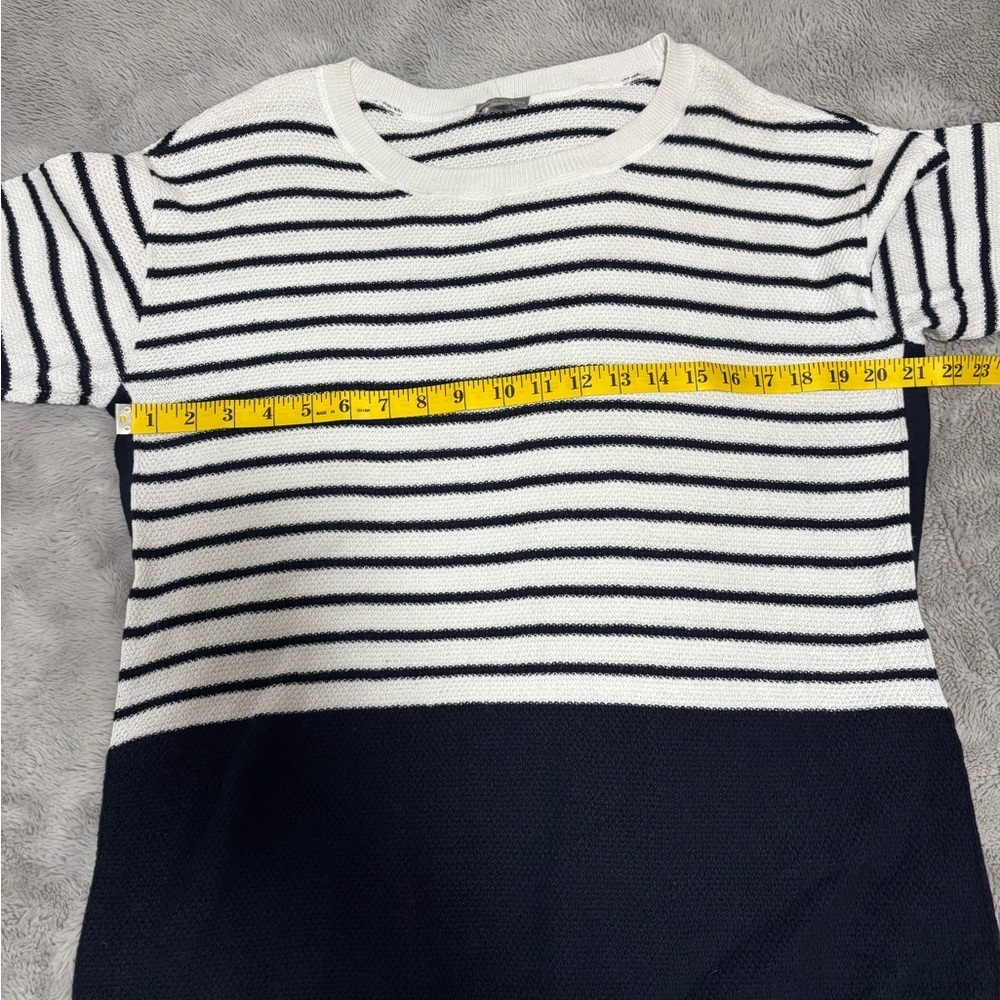Talbots Navy and White Nautical Striped Knit Top With Side Ties Size Medium - Picture 5 of 6
